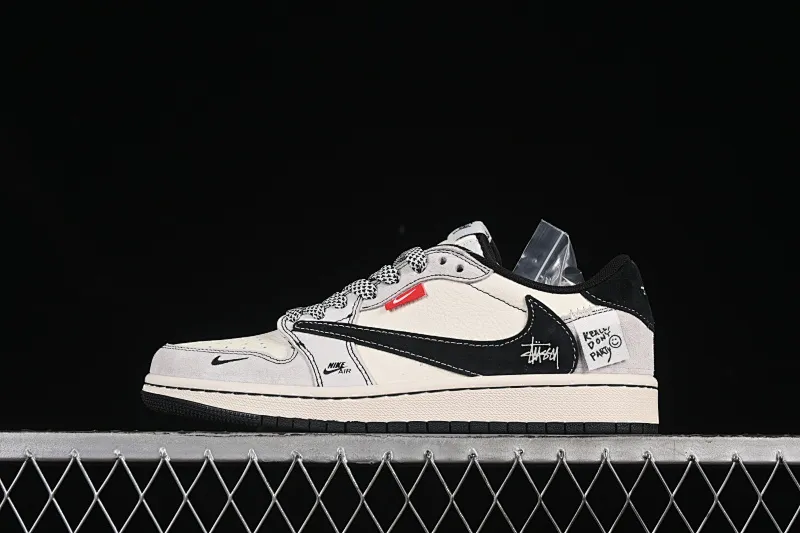 All categories Air Jordan Jordan series basketball shoes Air Jordan 1 Low high-end customized low-top sneakers Travis Scott x Fragment Design x Air Jordan 1 Low OG SP AJ1 Joe 1 Stussy joint beige weaving low-top cultural casual sneakers YX5066-301